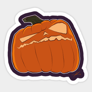 Grumpy Halloween Pumpkin by IAMO Sticker